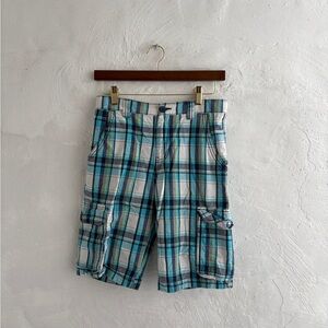 Boys size 14 vintage plaid cargo shorts